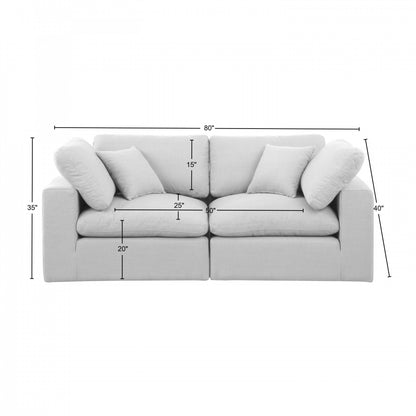 Meridian Furniture Comfy Linen Textured Fabric Sectional