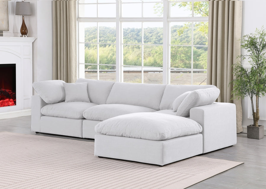 Meridian Furniture Comfy Linen Textured Fabric Sectional