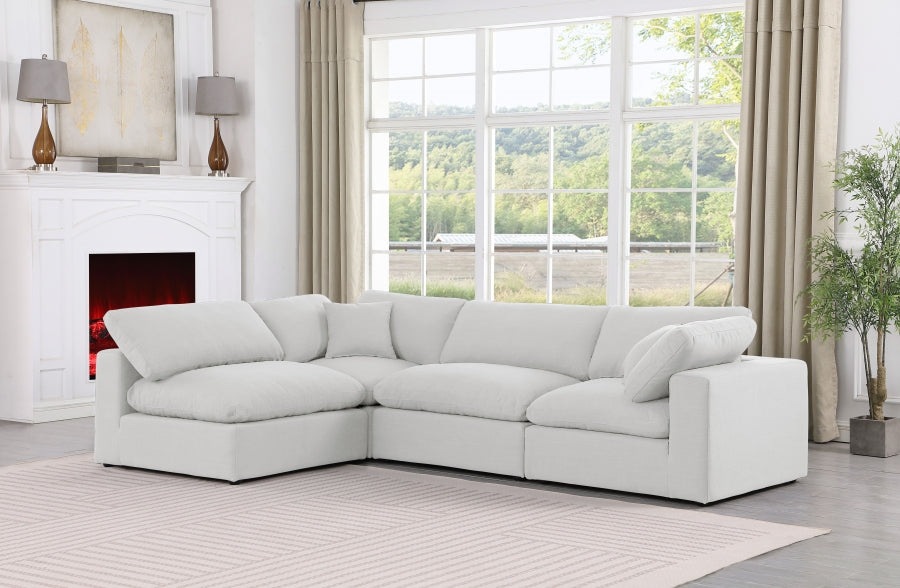 Meridian Furniture Comfy Linen Textured Fabric Sectional