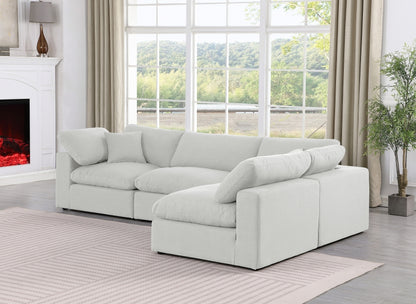 Meridian Furniture Comfy Linen Textured Fabric Sectional