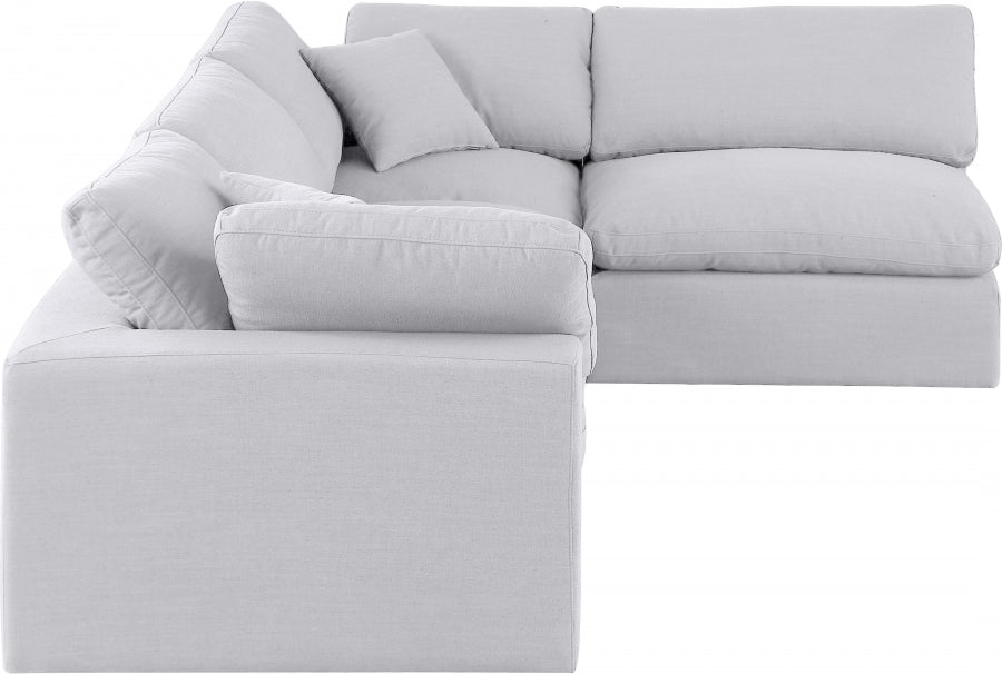 Meridian Furniture Comfy Linen Textured Fabric Sectional