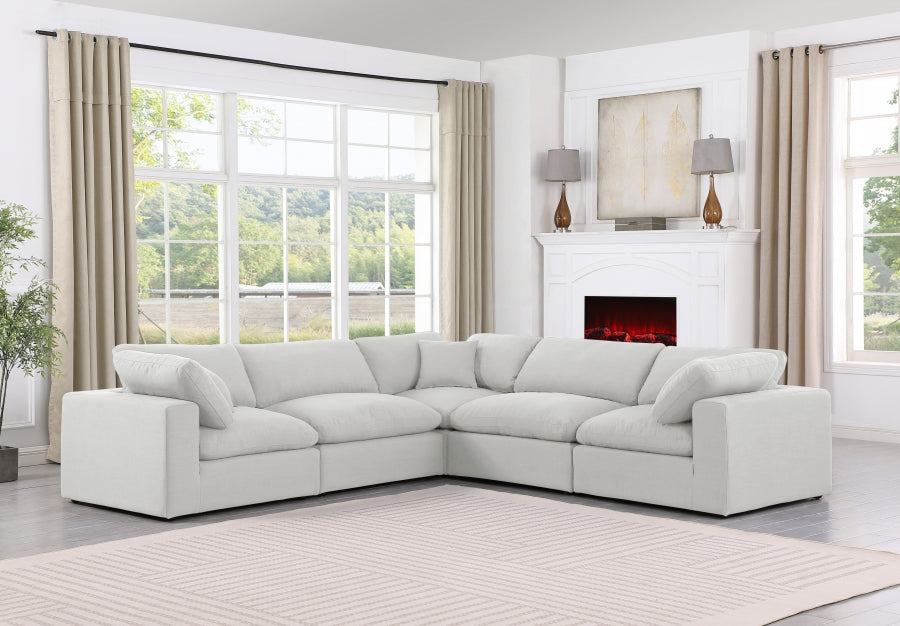 Meridian Furniture Comfy Linen Textured Fabric Sectional