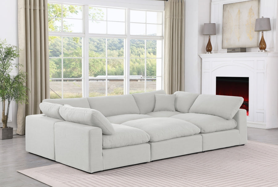 Meridian Furniture Comfy Linen Textured Fabric Sectional