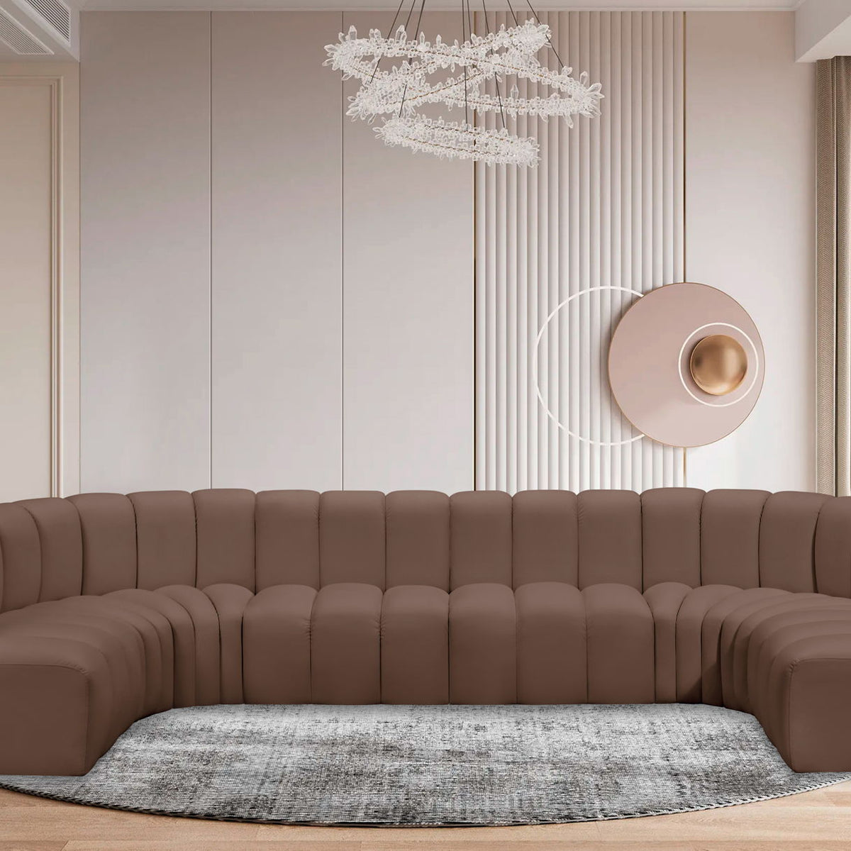 Arc - Faux Leather Modular U-Shaped Sectional