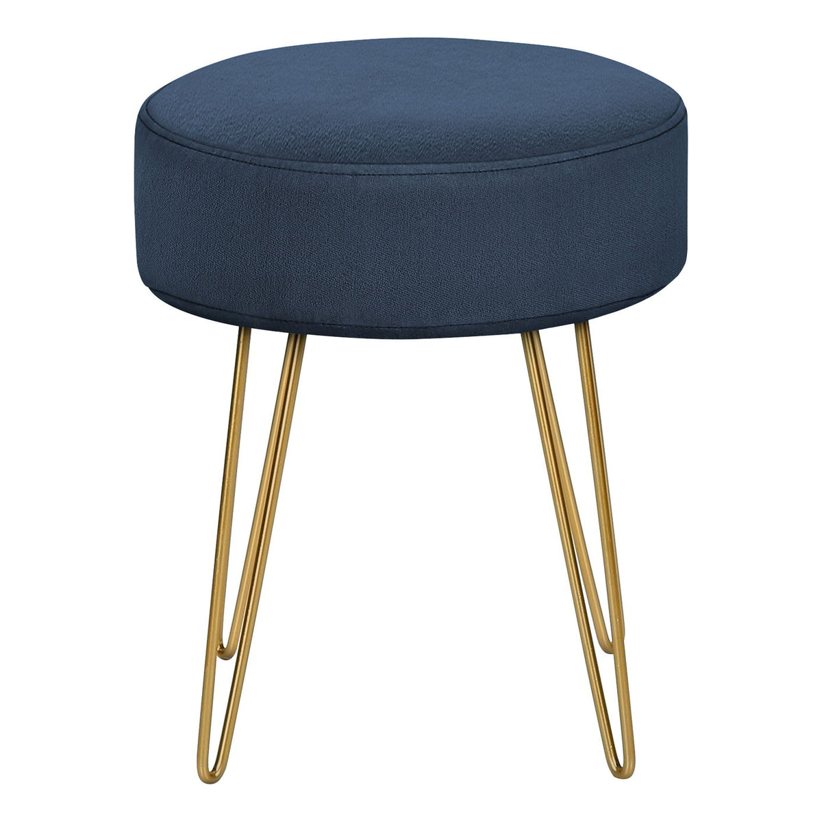 Ottoman, Pouf, Footrest, Foot Stool, Round Gold Metal Legs, Contemporary, Modern