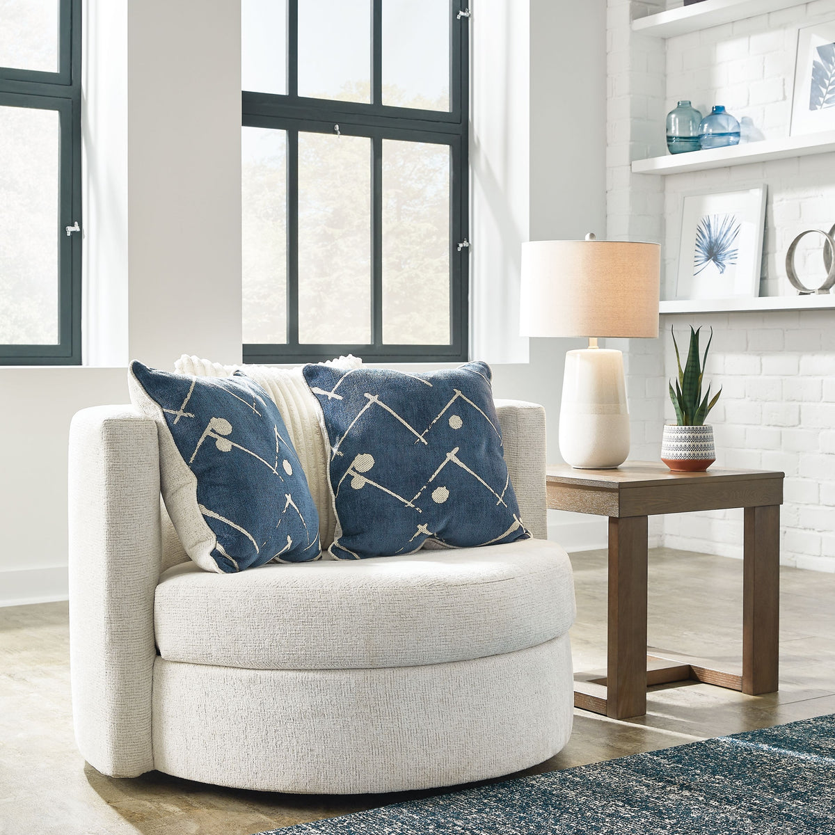 Padova - Ivory - Swivel Accent Chair