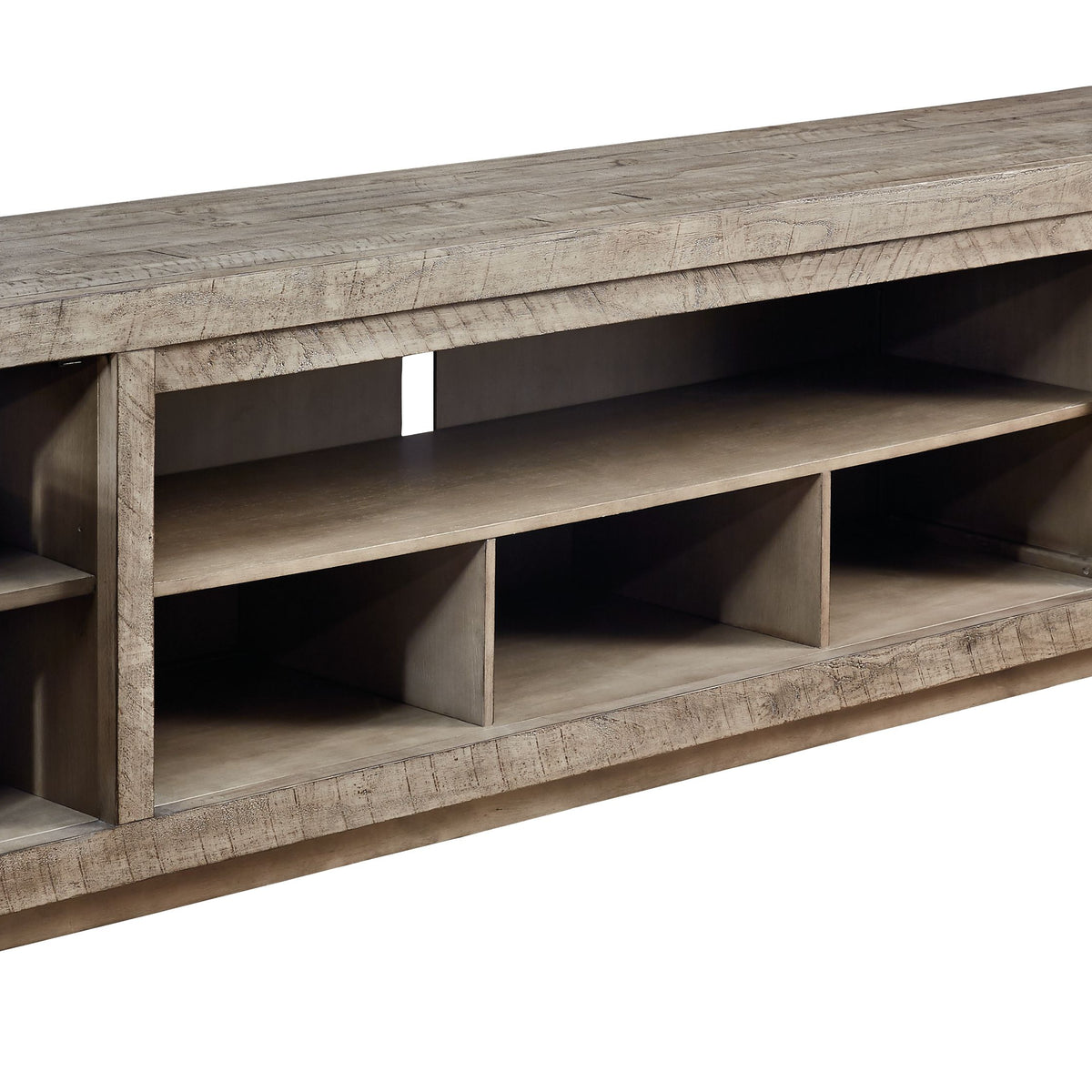 Krystanza - XL TV Stand w/Fireplace Option - Weathered Gray