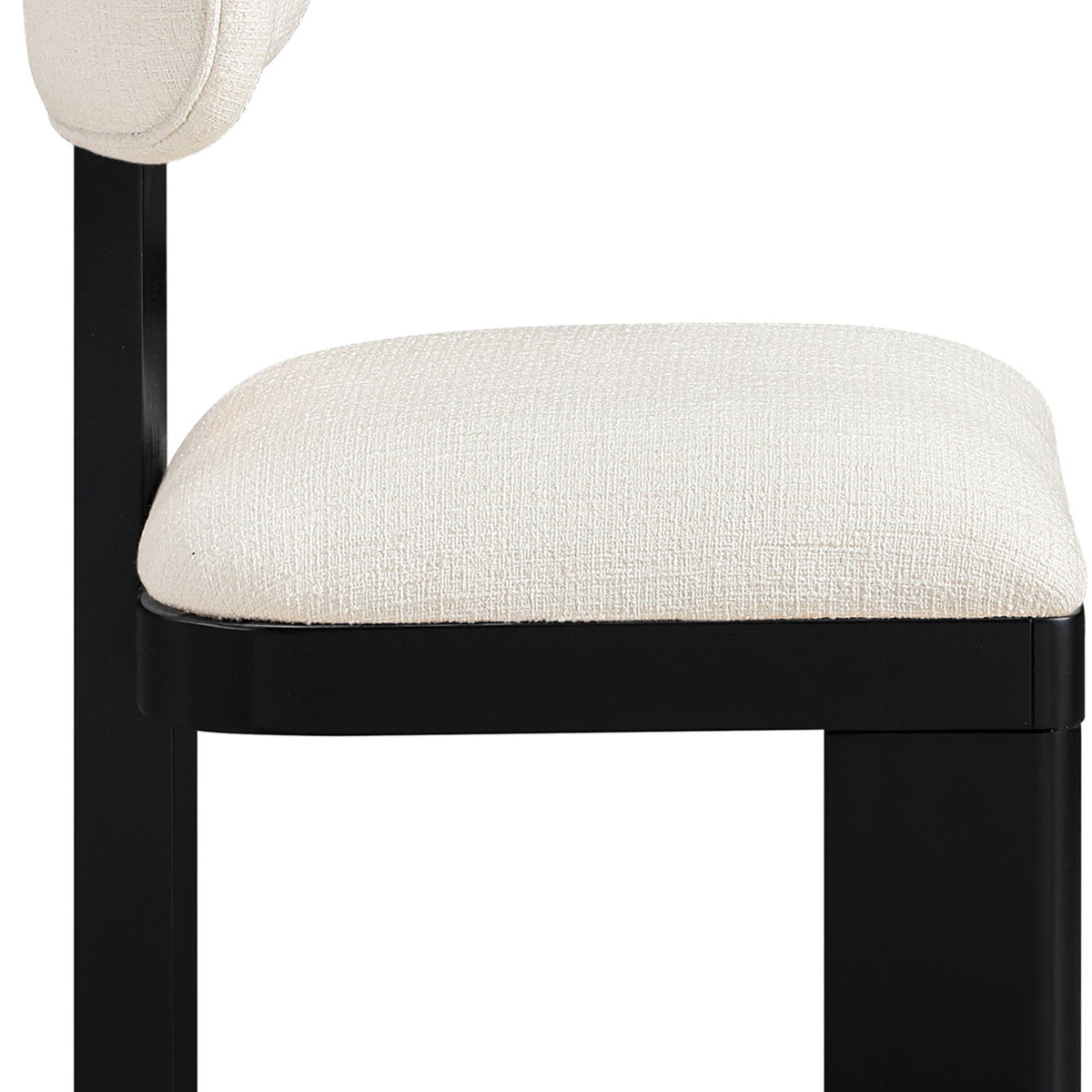 Timbra - Linen Textured Fabric Upholstered Dining Chair (Set of 2) - Black Base