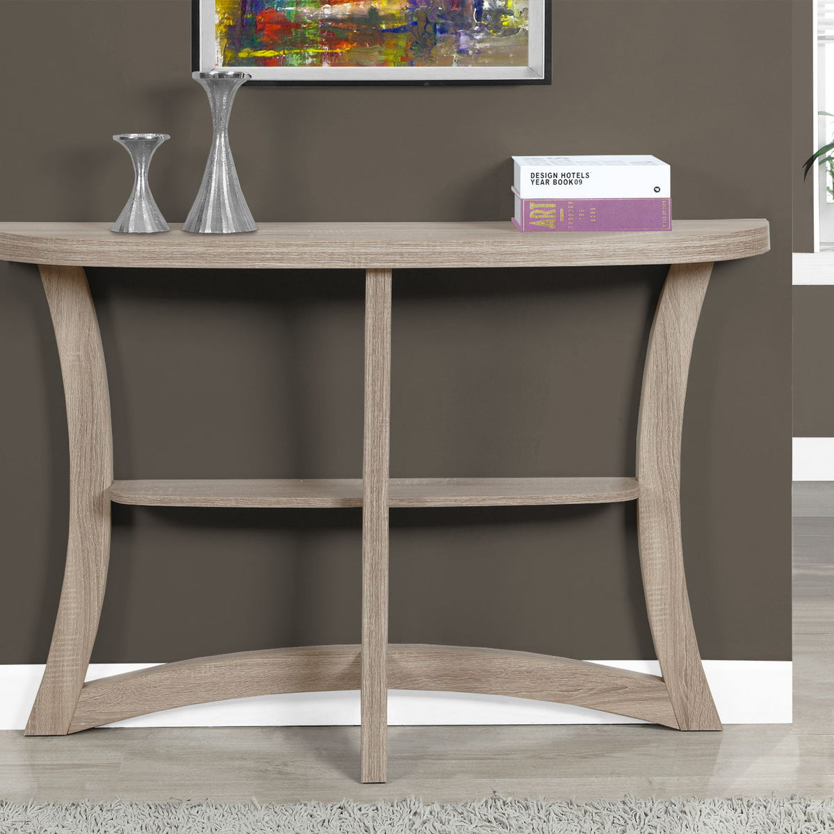Accent Console Table For Entryway, Stylish - Taupe