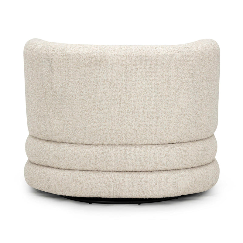 Astor - Heavy Boucle Swivel Hotel Lounge Chair - Cream