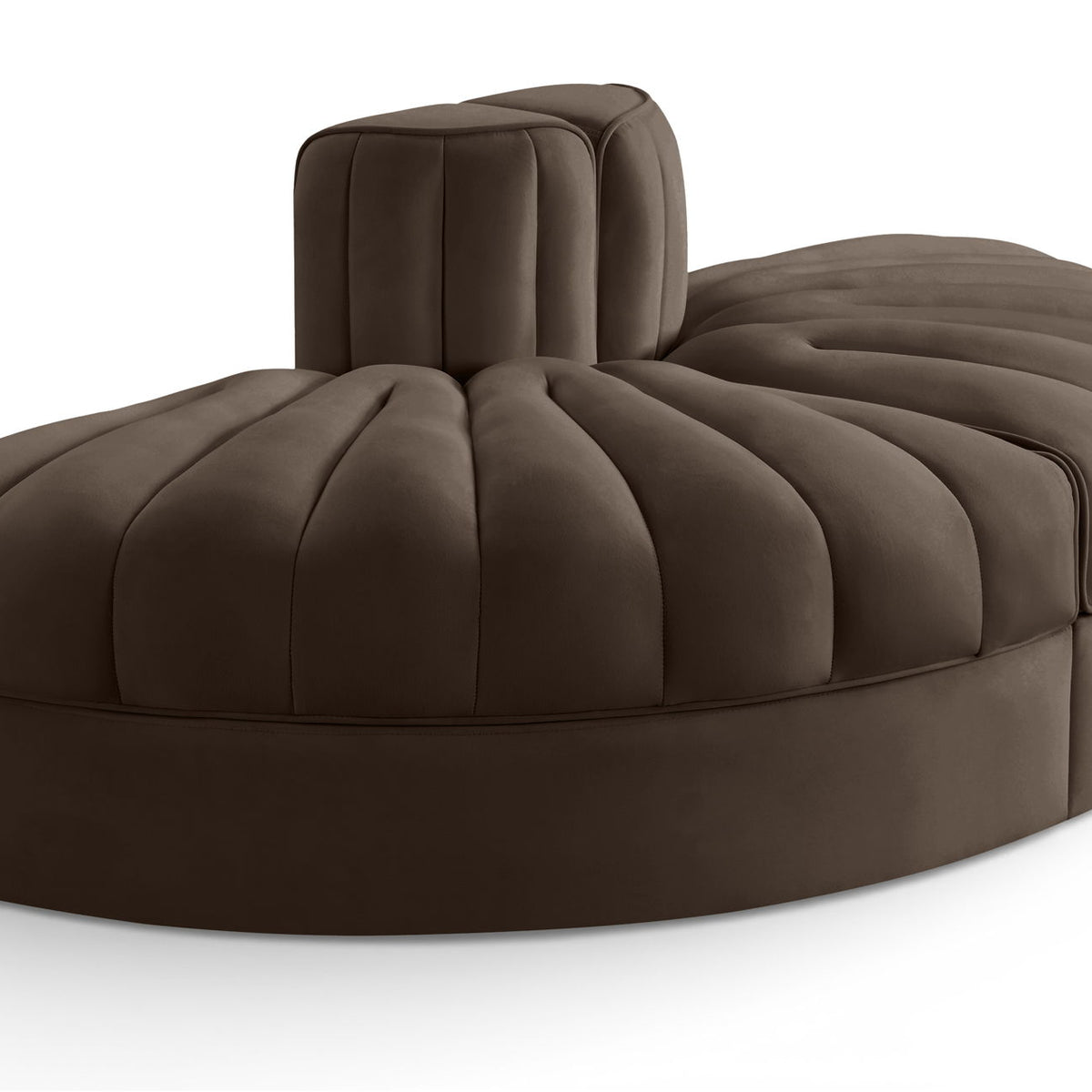 Rummi - Velvet Performance Fabric Upholstered 2 Piece  Rounded Modular Loveseat