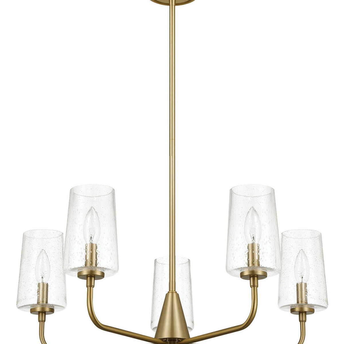Dazzle - 5 Lights Chandelier With Clear Seeded Satin - Antique Brass / Clear / Gold