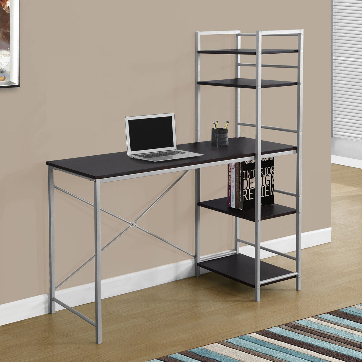 Computer Desk For Home Office, Laptop Storage Shelves