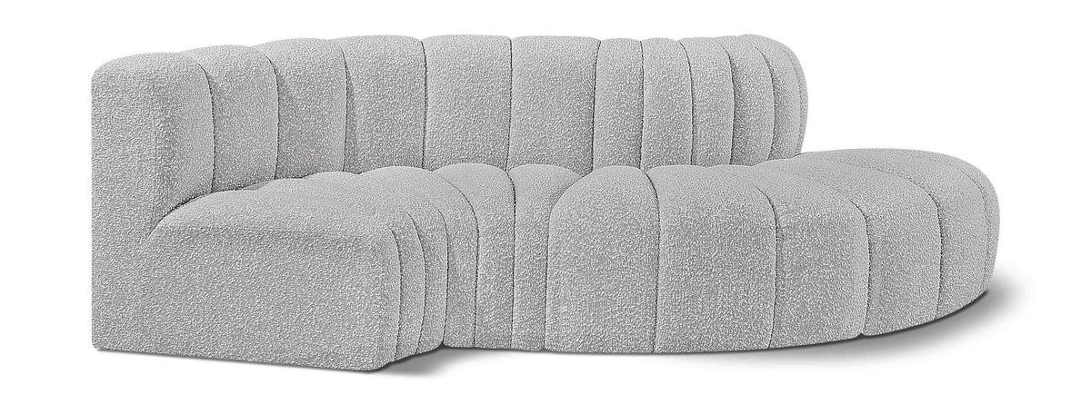 Arc - Boucle Fabric 4 Piece L-Shaped Modular Sofa