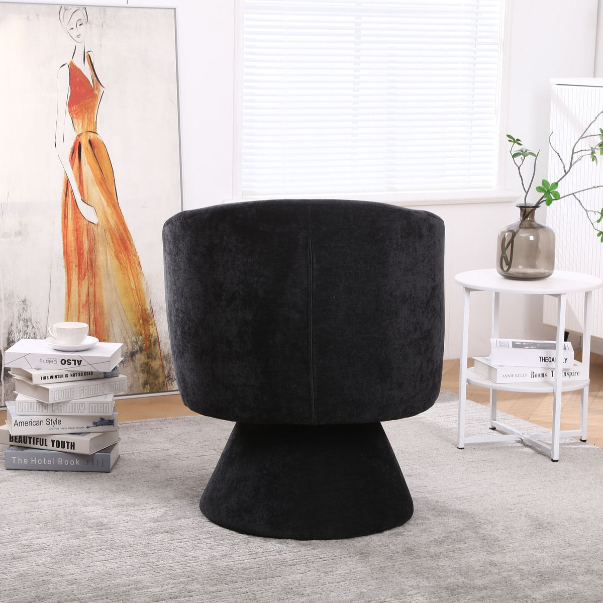 Swivel Accent Chair Armchair, Round Barrel Chair For Living Room Bedroom
