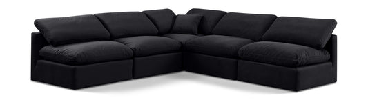 Indulge - Velvet 5 Piece Modular Corner Armless Sectional