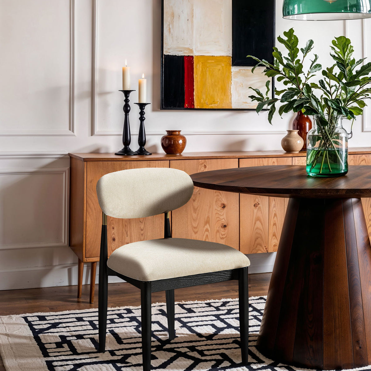 Riccio - Fabric Dining Side Chair (Set of 2) - Black And Gold Frame