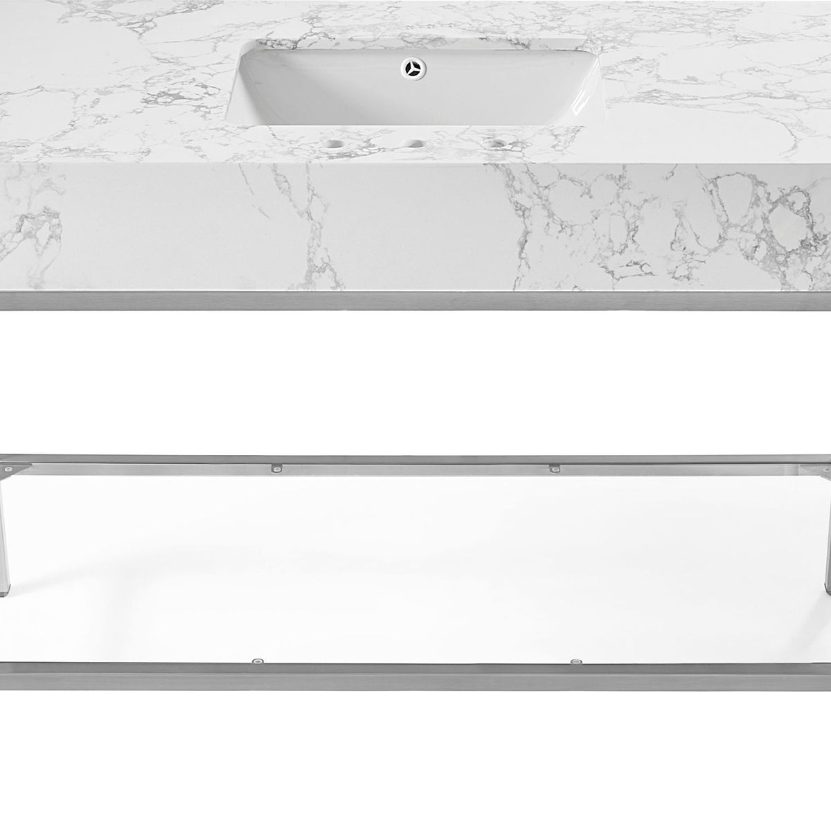 Marmo - Engineered Marble Bathroom Vanity With Chrome Base
