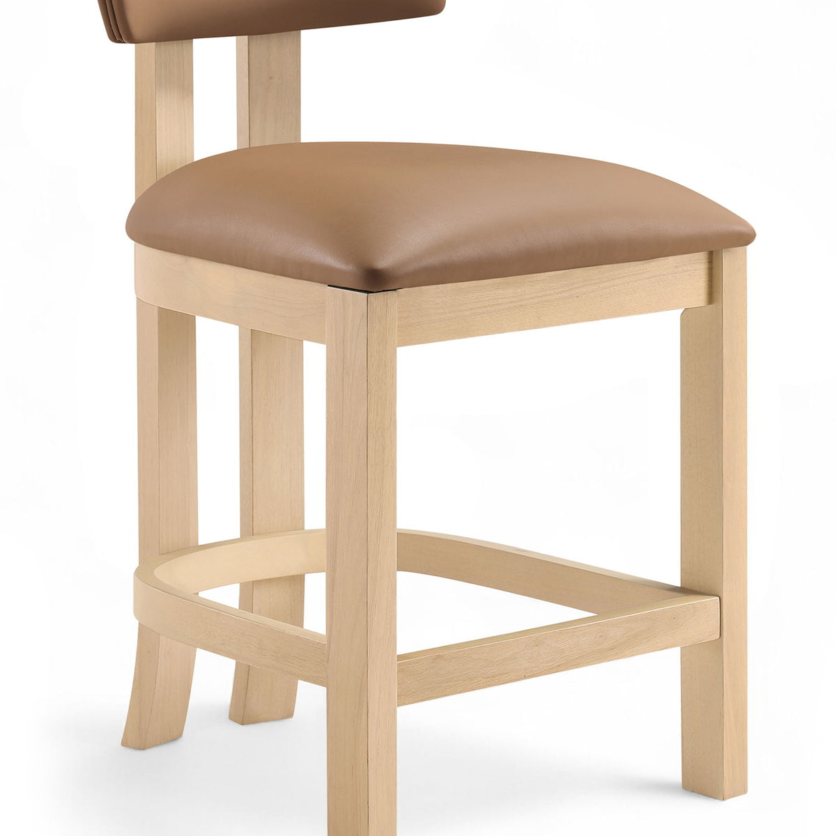 Lavrin - Vegan Leather Counter Stool (Set of 2) - Natural Base