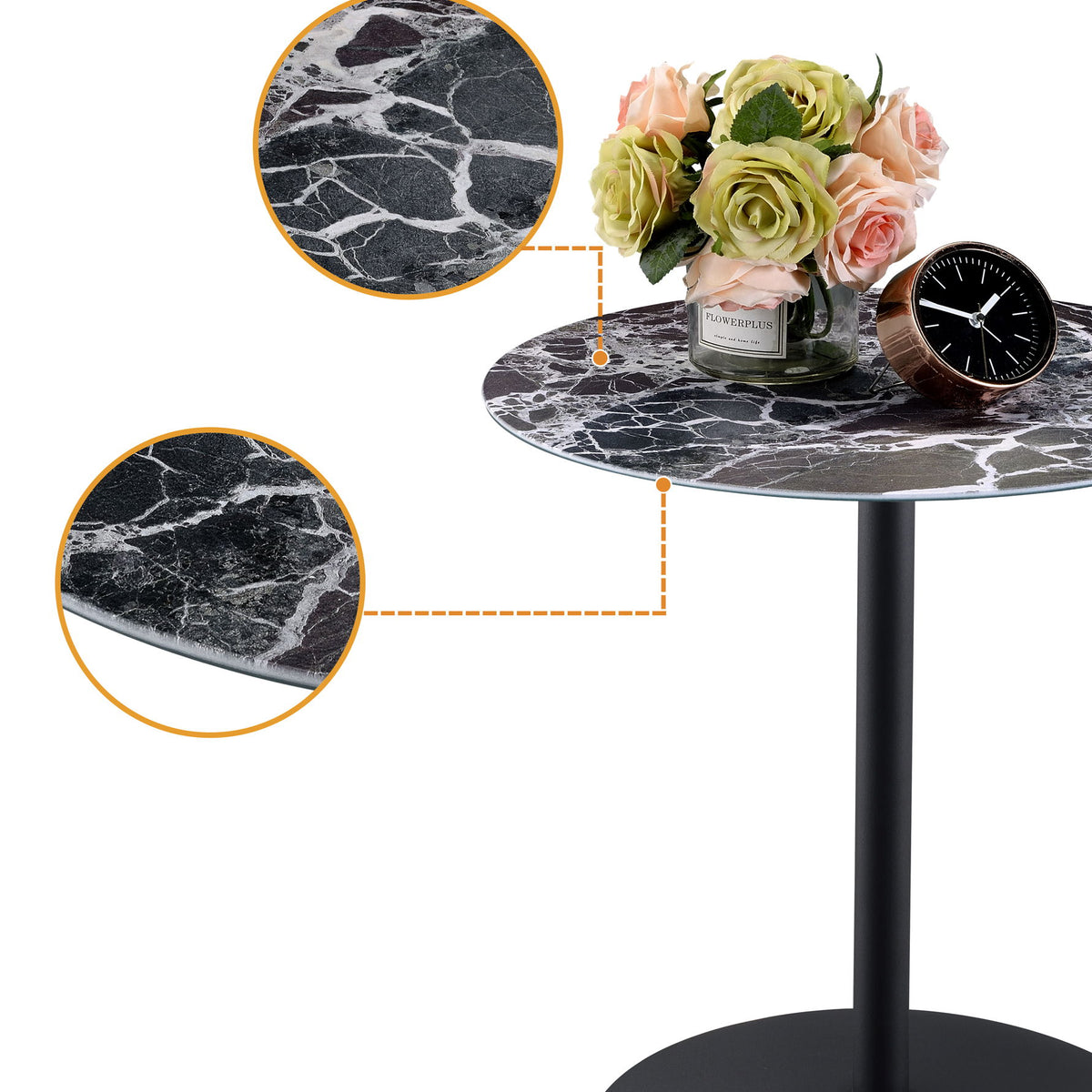 Circa - 17.5" End Table With Marble Textured Top