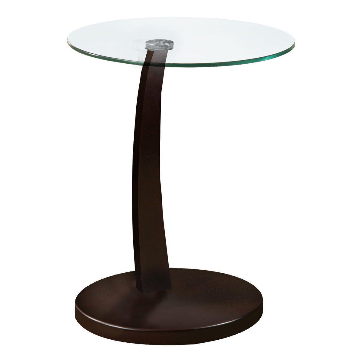C-Shaped Accent Table Clear Tempered Glass For Living Room