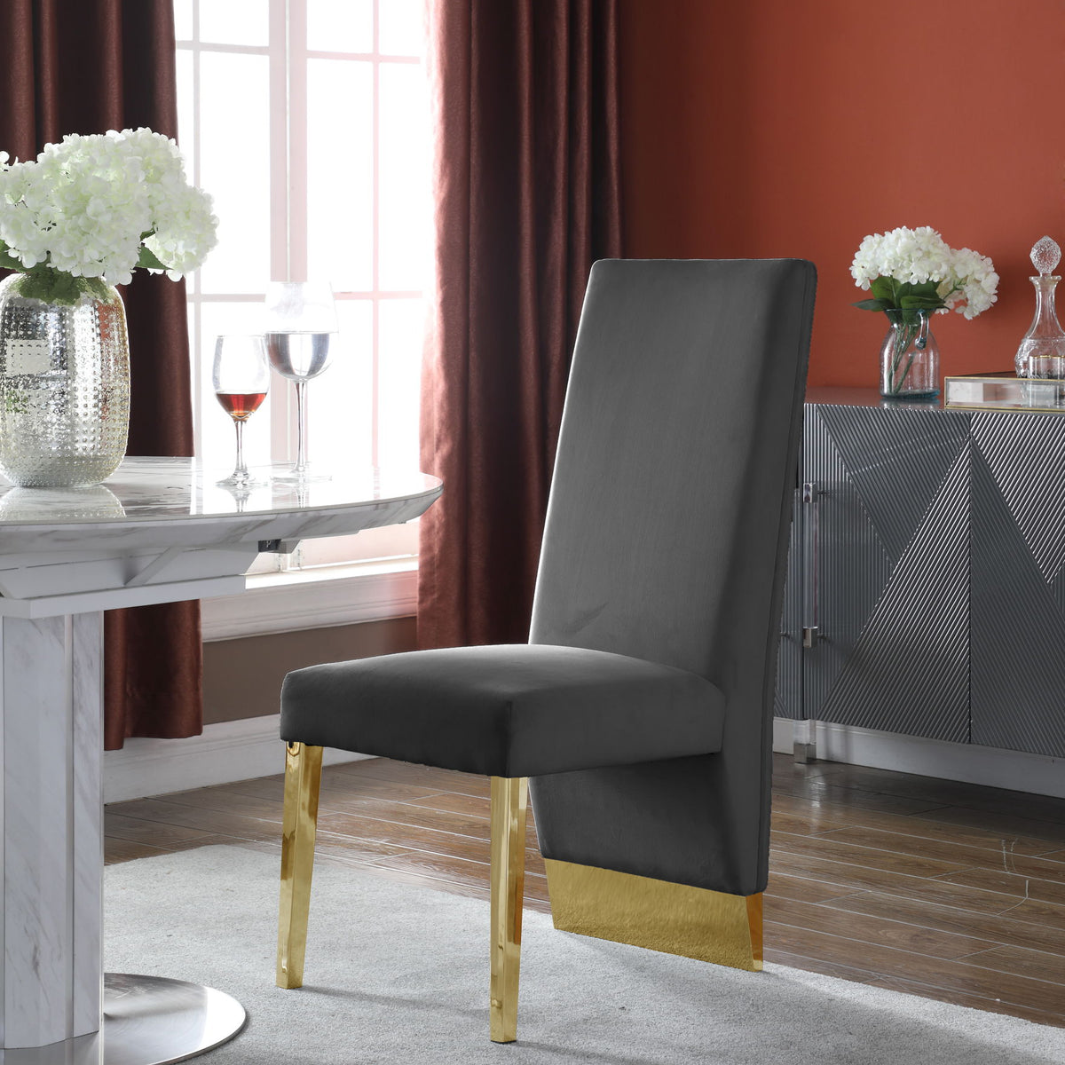 Porsha - Dining Chair with Gold Legs (Set of 2)