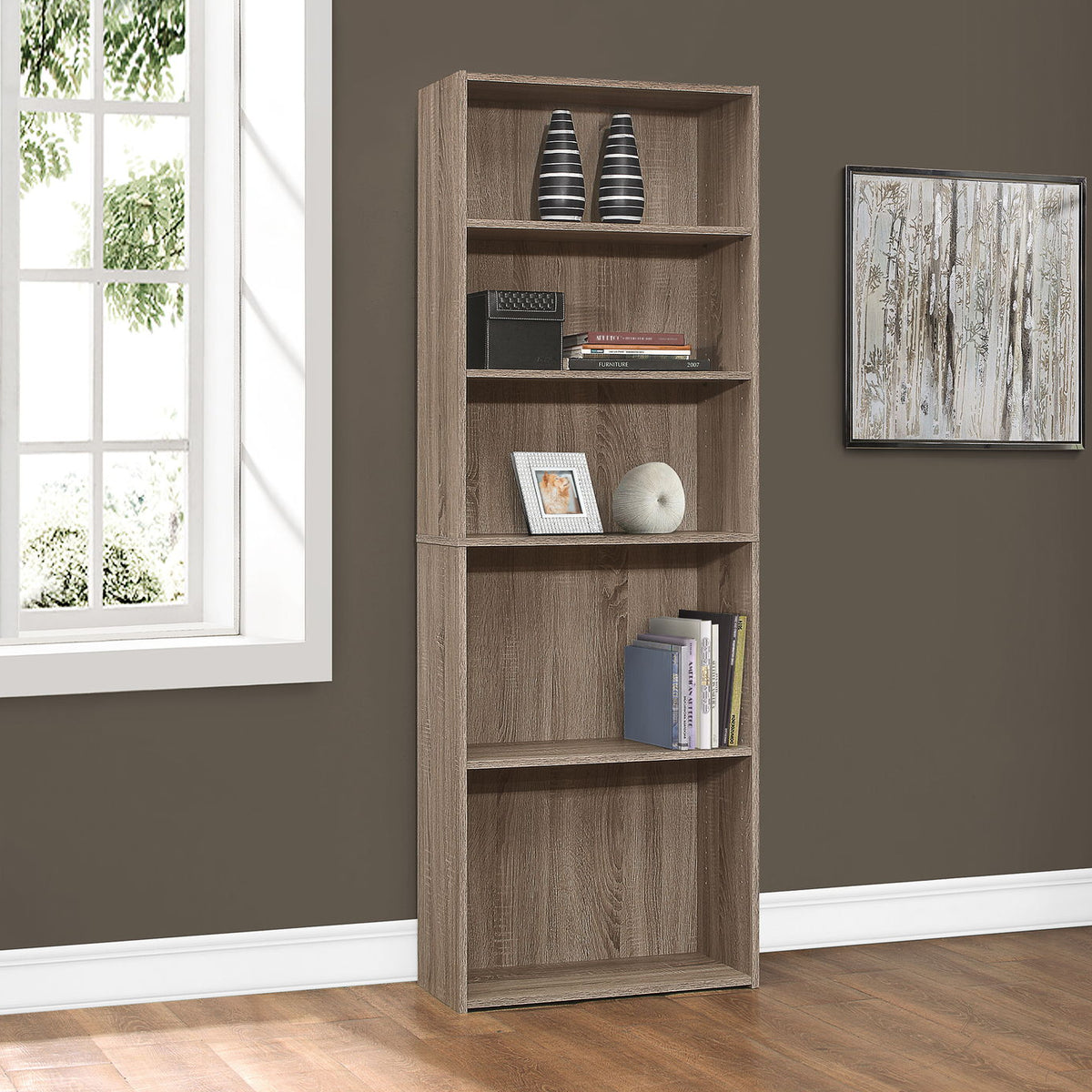 Bookshelf, Bookcase, 6 Tier, For Office, Transitional