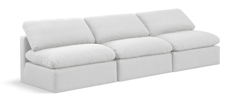 Indulge - Linen 3 Piece Modular Armless Sofa - White