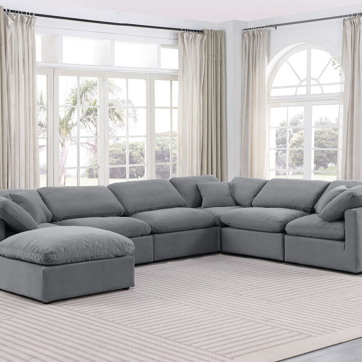 Indulge - Velvet 7 Piece Modular Sectional