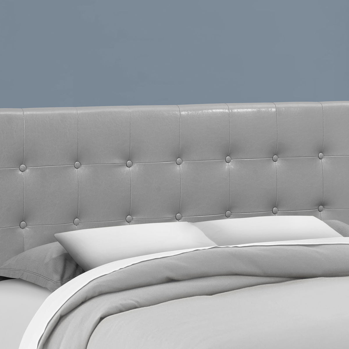 Queen Size, Bed Headboard Only, Upholstered, Durable Construction Transitional - Gray