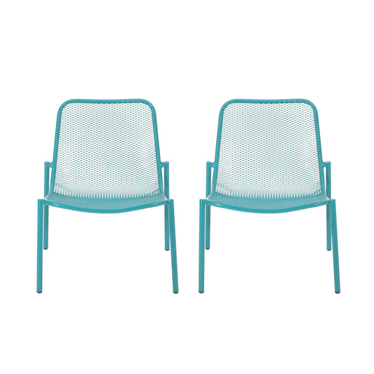 Outdoor Iron Chair With Mesh Design