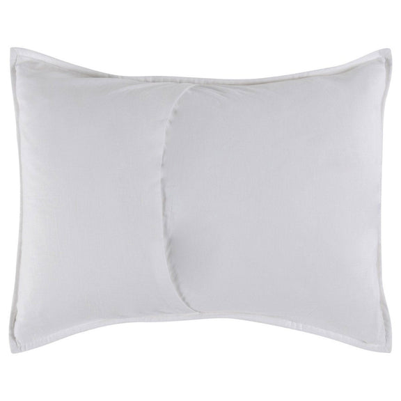 Anessa white quilted pillow sham with piped edge