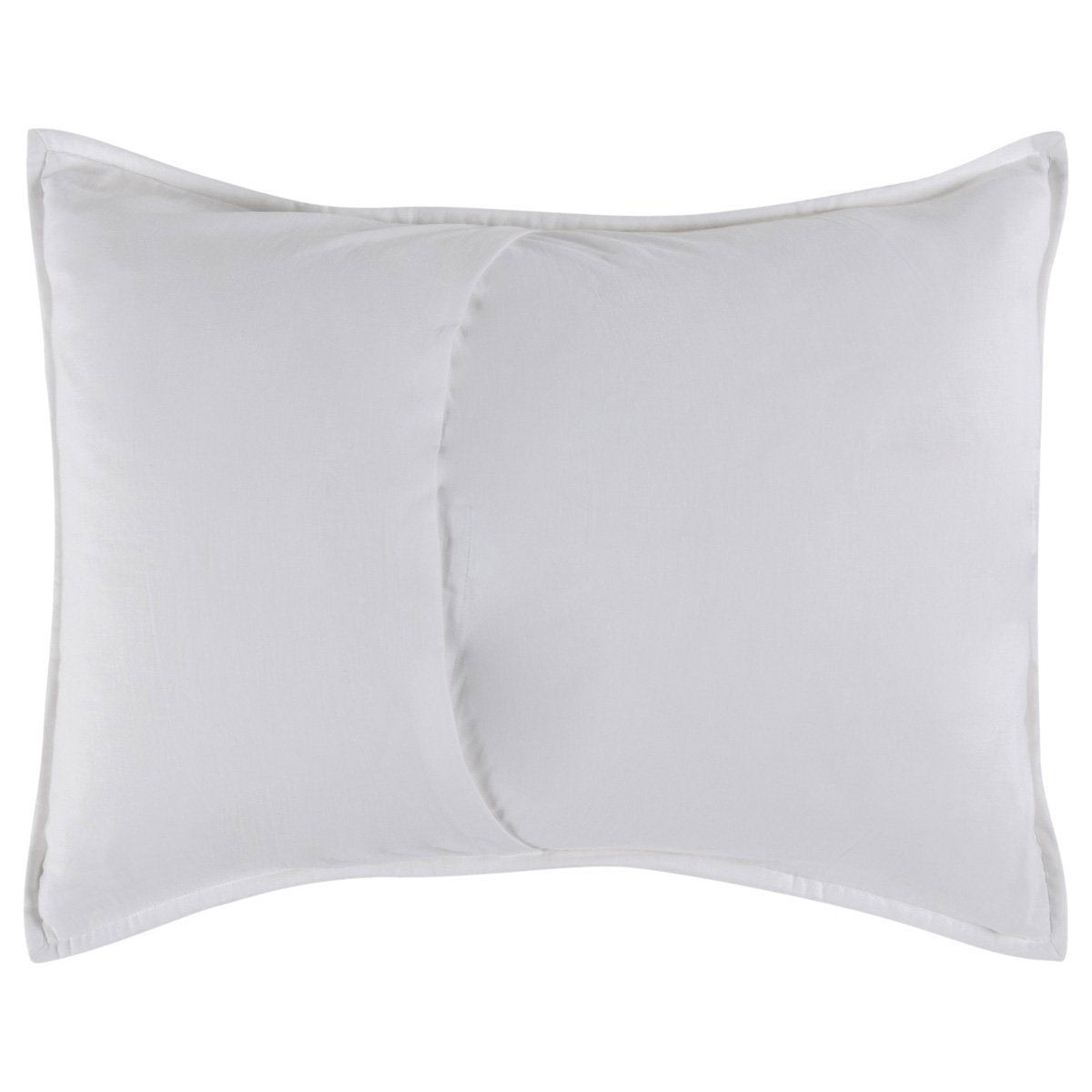 White pillow sham with smooth fabric and stitched edge