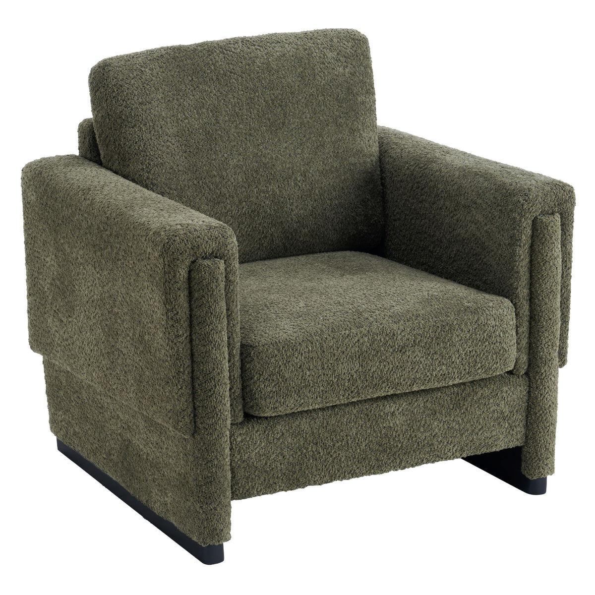 Upholstered Accent Armchair With Square Arm
