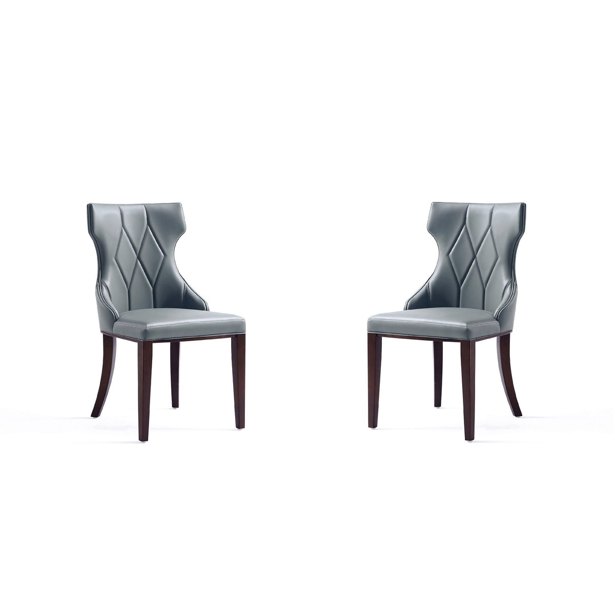 Reine - Vegan Leather Dining Chair (Set of 2) - Gray