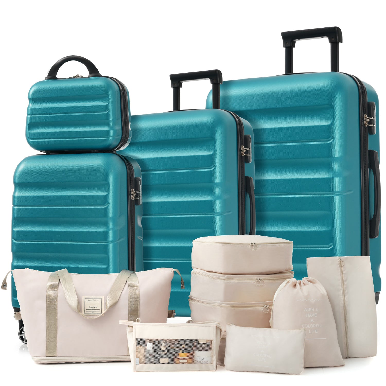 Hardshell ABS Luggage Set - Lightweight & Durable Suitcases with Dual Spinner Wheels, Carry-On & Check-In Sizes for Travel & Business