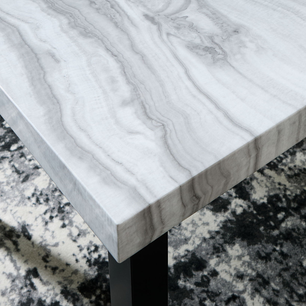 Mervannie - Square Dining Room Counter Table - Gray / Black