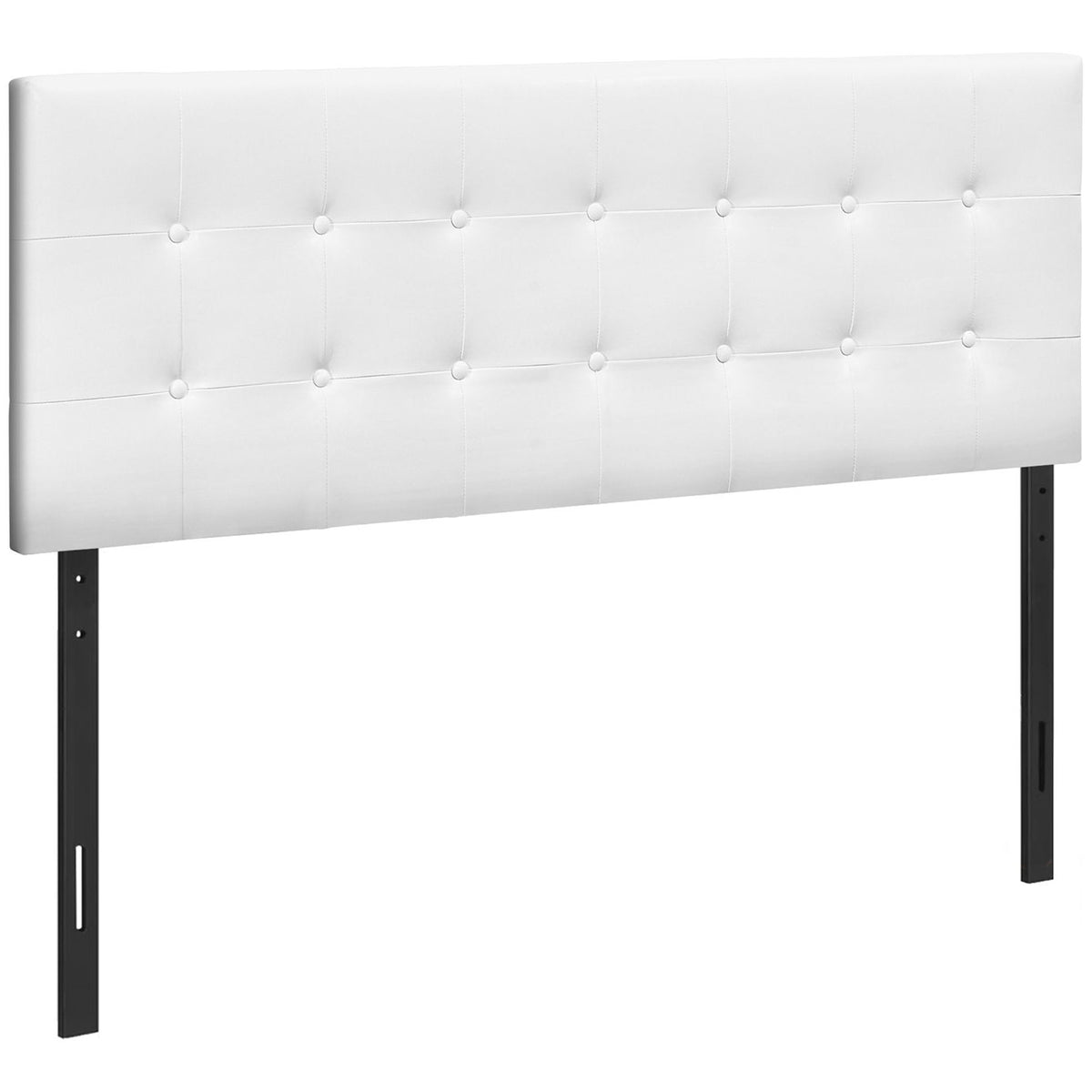 Queen Size Headboard Only Upholstered Leather Look - White