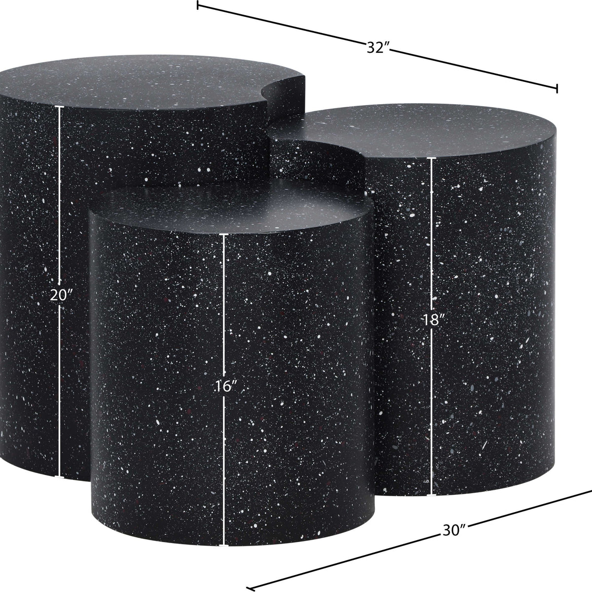 Dimple - 20" 3 Piece Modular End Table - Terazzo Finish