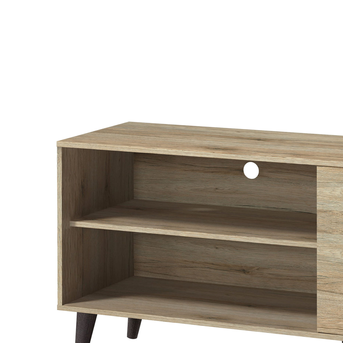 Amidon - TV Stand, With 2 Storage Shelves And 1 Cabinet