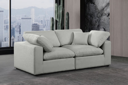 Meridian Furniture Comfy Linen Textured Fabric Sectional