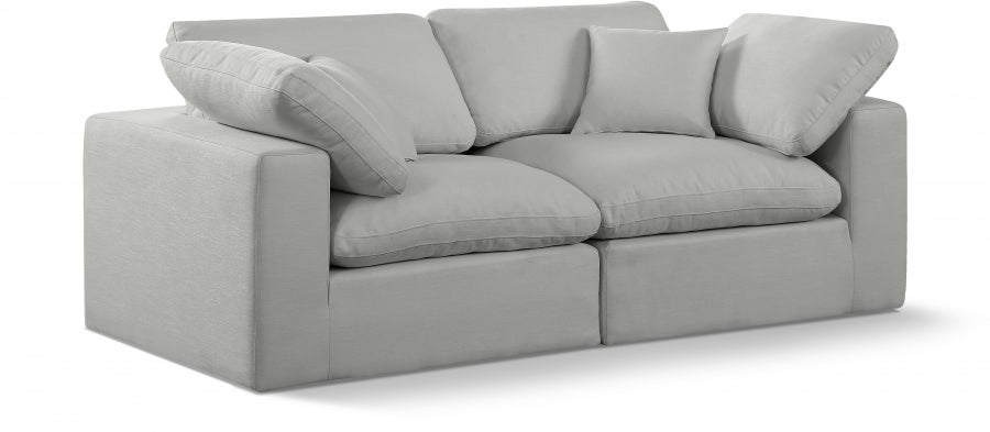 Meridian Furniture Comfy Linen Textured Fabric Sectional