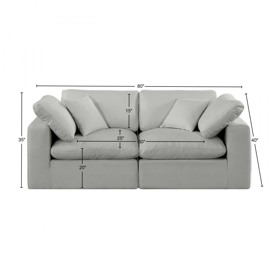 Meridian Furniture Comfy Linen Textured Fabric Sectional