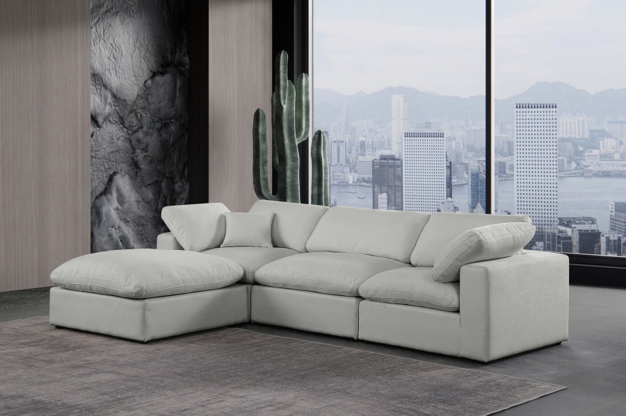 Meridian Furniture Comfy Linen Textured Fabric Sectional