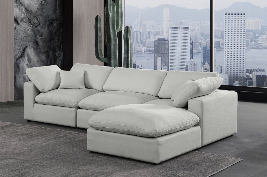 Meridian Furniture Comfy Linen Textured Fabric Sectional