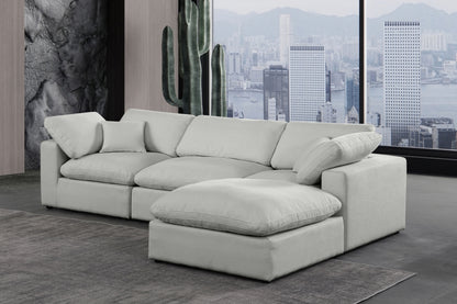 Meridian Furniture Comfy Linen Textured Fabric Sectional