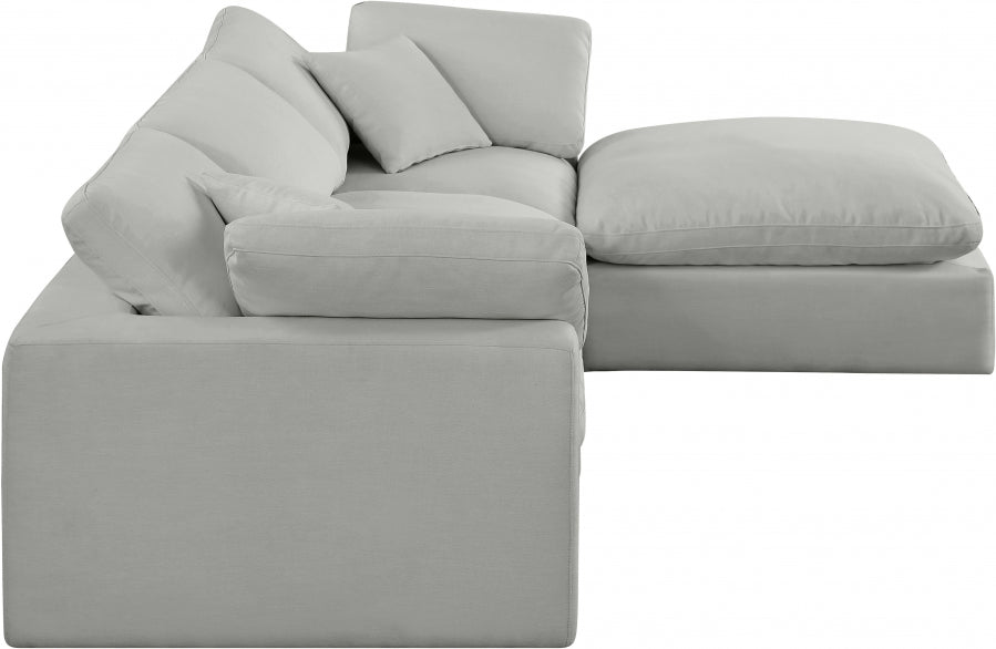 Meridian Furniture Comfy Linen Textured Fabric Sectional