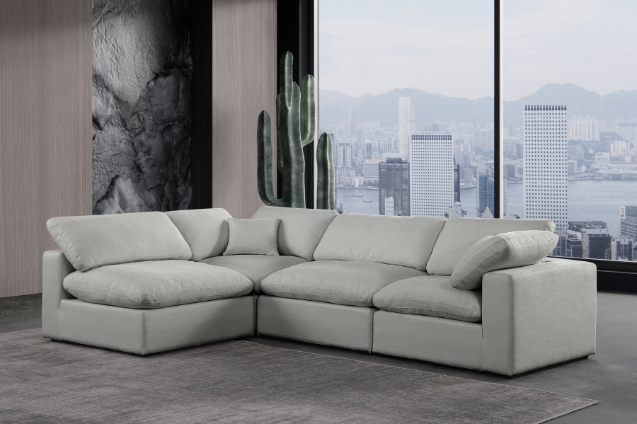 Meridian Furniture Comfy Linen Textured Fabric Sectional