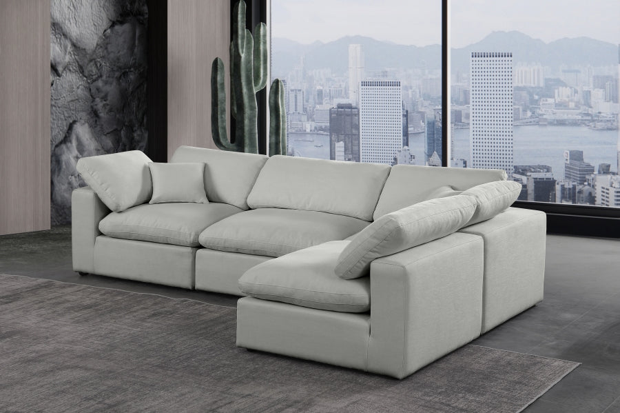 Meridian Furniture Comfy Linen Textured Fabric Sectional