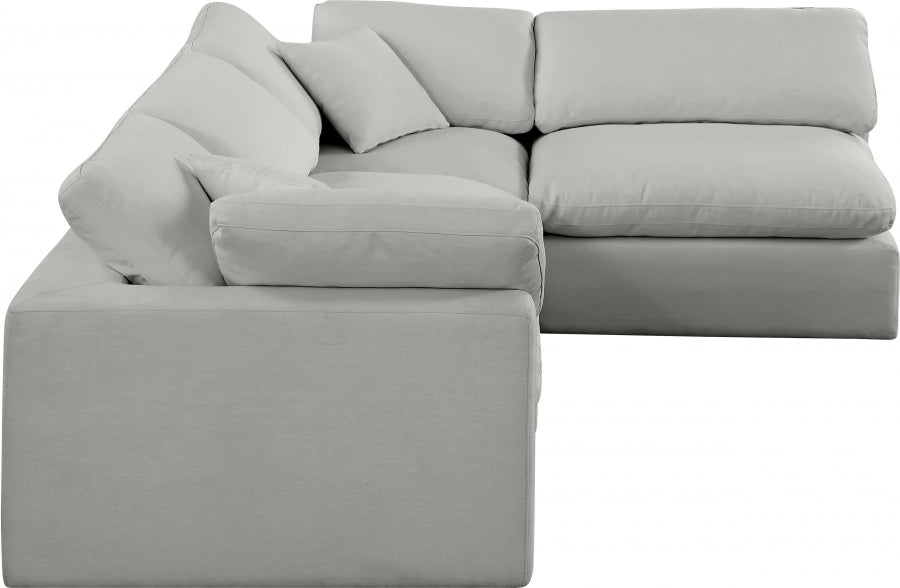 Meridian Furniture Comfy Linen Textured Fabric Sectional